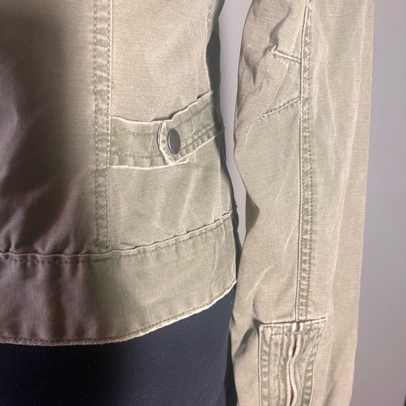Lucky Brand army green military style zip light jacket - Picture 4 of 5